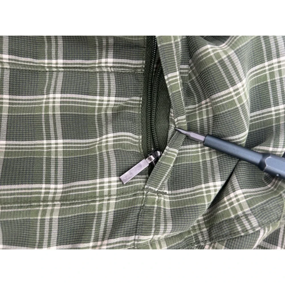 The North Face Button Down Shirt Mens Green Plaid Long Sleeve Collared Large